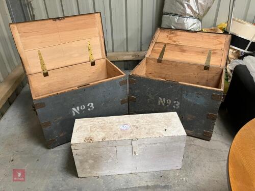 3 VINTAGE STORAGE BOXES (35)