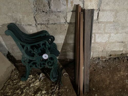 6 BENCH ENDS AND SLATS (19)