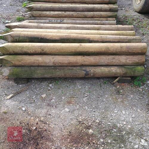 10 X 5-6'' X 2.1M TIMBER POSTS (3)