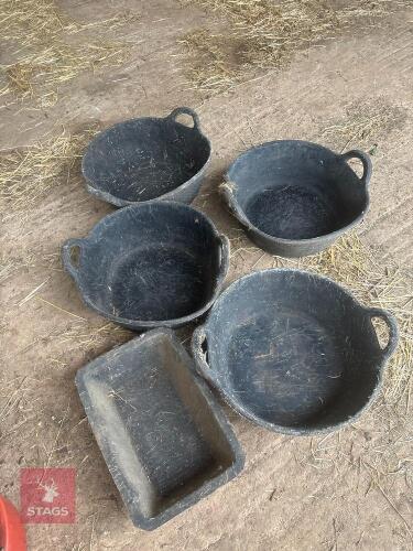 SELECTION OF USED RUBBER FEED BOWLS
