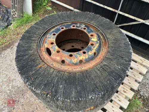 4 SOLID TYRES ON 10 STUD WHEELS