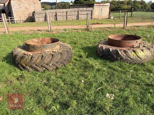 PAIR OF 18.4R38 STOCKS DUAL WHEELS