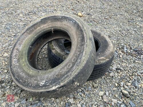 PAIR OF 385/65 R22.5 SUPER SINGLE TYRES