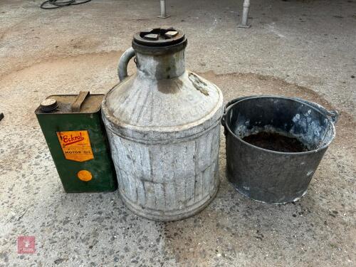 BUCKET, OIL TIN & OIL DRUM