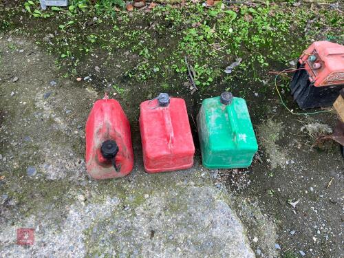 3 PLASTIC PETROL CANS