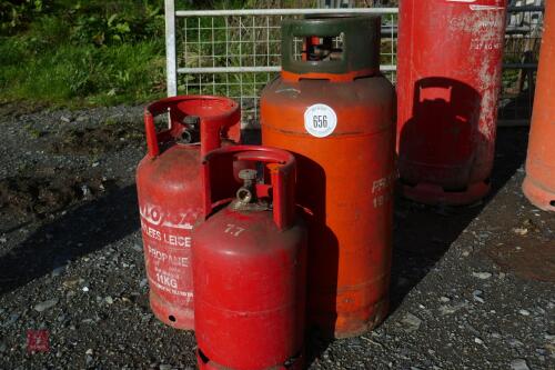 3 X SMALL GAS BOTTLES
