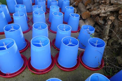 10 MINOLA FEEDERS WITH RAIN HATS