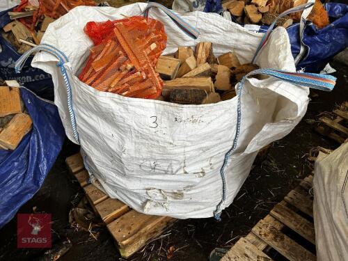 DUMPY BAG OF LOGS C/W KINDLING (3)