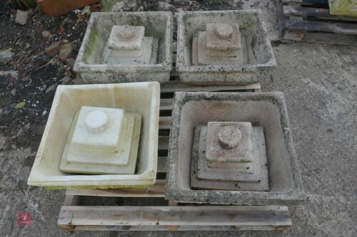 4 X ORNATE PLANTERS + STANDS