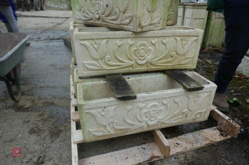 4 TULIP STYLE TROUGH PLANTERS