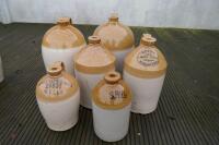 6 STONE CIDER JARS - 2