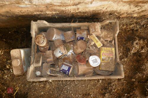 CRATE OF VARIOUS OLD TINS OF PAINT