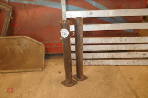 2 X METAL TUBES WITH GREASE NIPPLES