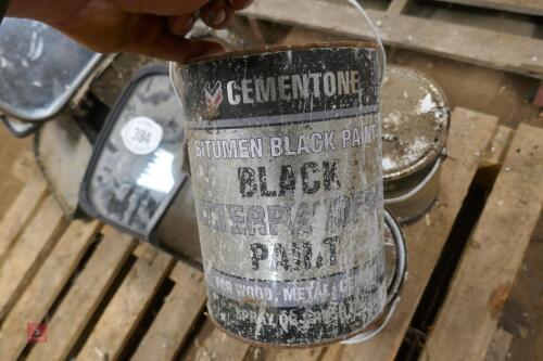 3 TINS OF BLACK WATER PROOF PAINT