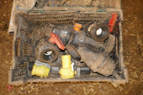 TRAY OF LARGE WATER PIPE COUPLINGS