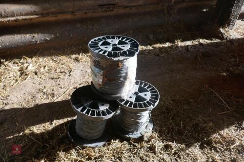 4 PLASTIC REELS OF MULTI STRAND WIRE