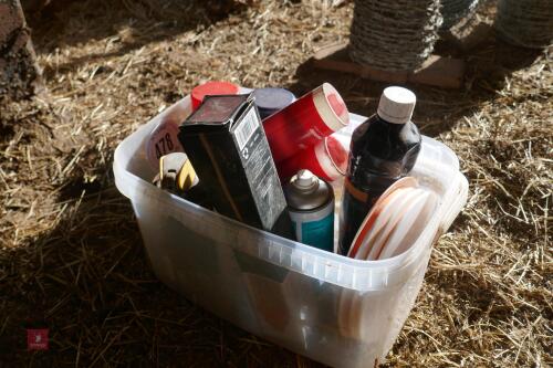 TUB OF SILICONE SPRAYS & OILS ETC