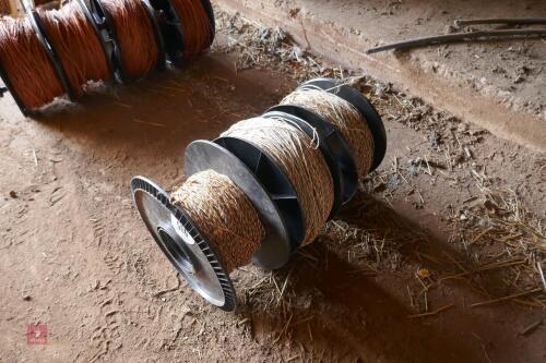 3 REELS OF USED ELECTRIC FENCING WIRE