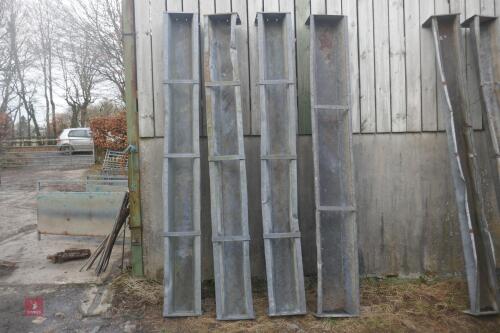4 GALVANISED 9FT FEED TROUGHS