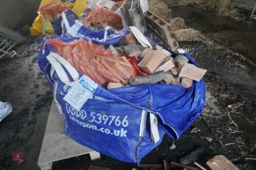 DUMPY BAG OF LOGS C/W NET OF KINDLING