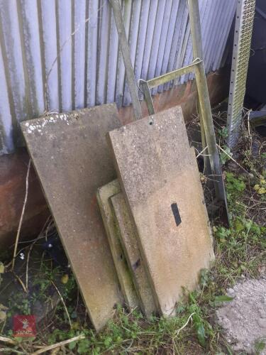 4 CONCRETE MAN HOLE COVERS + FRAMES