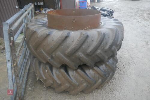 20.8 R30 DUAL WHEELS 50\% TREAD PERISHING