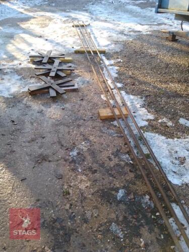 3 X 24FT WALL SUPPORT BARS C/W 6 CROSSES