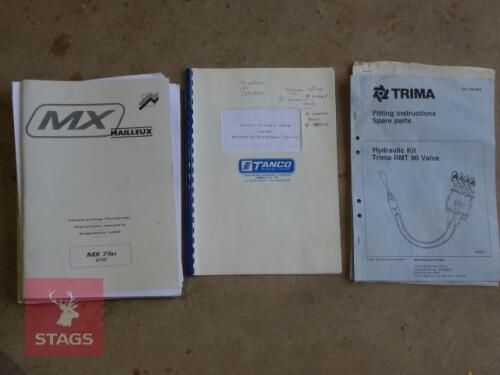 MX TANCO TRIMA LOADER PARTS BOOKS