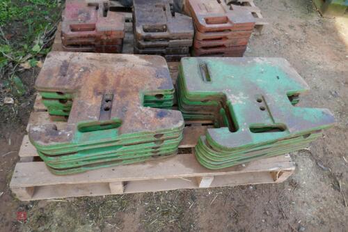 12 X JOHN DEERE 50KG FRONT WAFER WEIGHTS