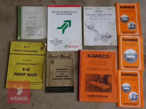 VARIOUS MAKES PARTS BOOKS/MANUALS