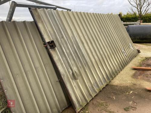 2X 14FT 10" BY 6FT SHEETED DOORS