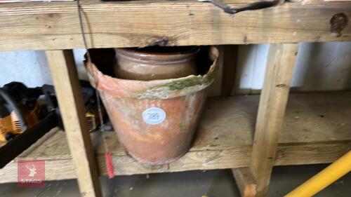 2 CLAY PLANT POTS