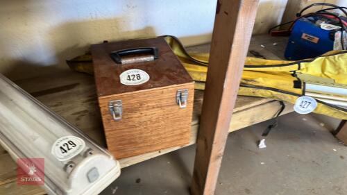 WOODEN BOX FILLED WITH CHARGERS