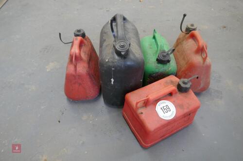 5 PLASTIC FUEL CANS
