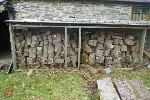 STACK OF UNPROCESSED FIREWOOD LOGS