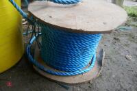 REEL AND TUB OF BLUE ROPE - 6