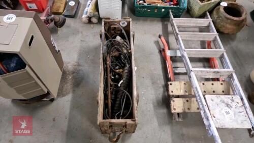 BOX OF BELTS, TRACTOR SPARES ETC