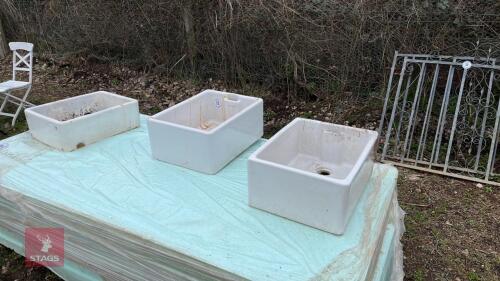 3 X BELFAST SINKS