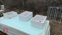 3 X BELFAST SINKS