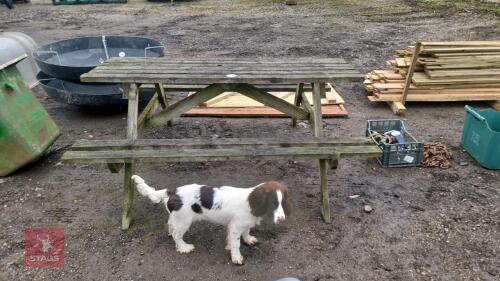 WOODEN PICNIC BENCH