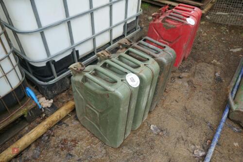 3 GREEN 20 LITRE JERRY CANS