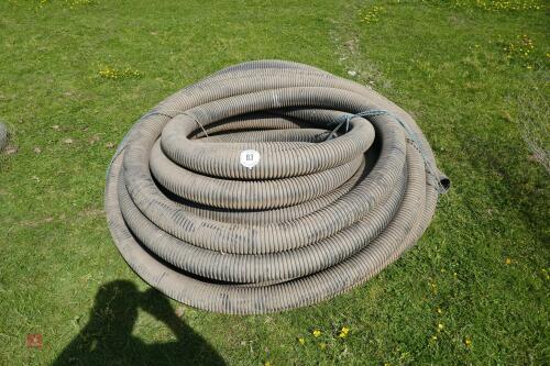 ROLL OF BLACK PLASTIC 4'' DRAINAGE PIPE