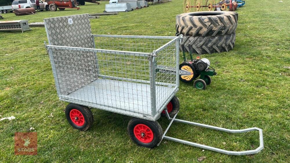 4' X 2'6 X 3'6" GALV LAMB/CALF TROLLEY"