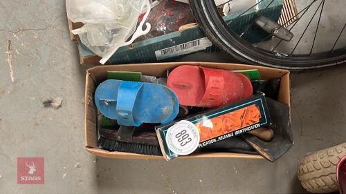 BOX OF ANIMAL HUSBANDRY EQUIPMENT