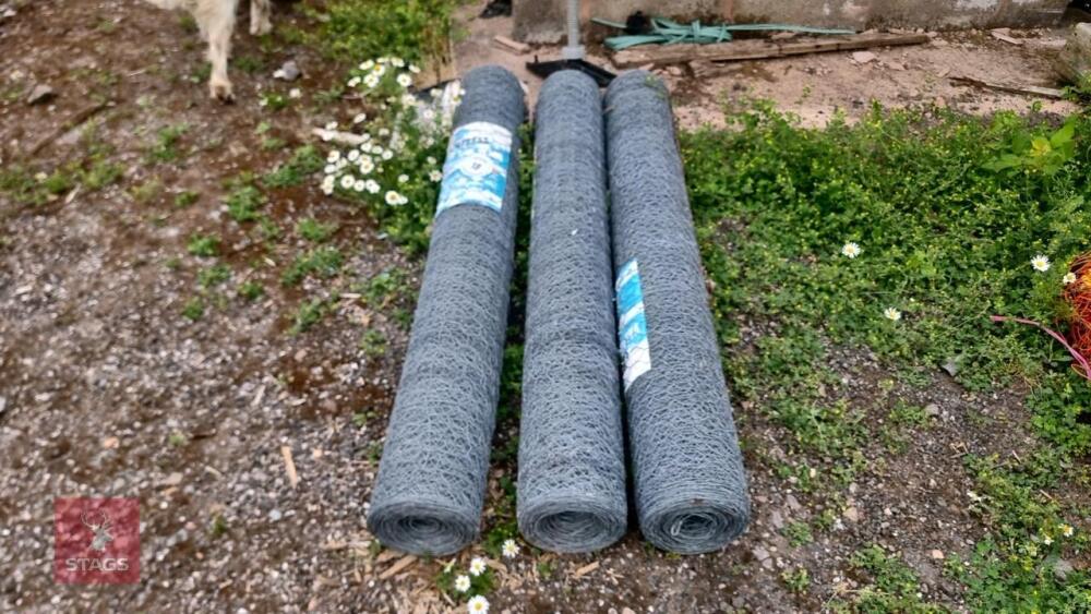 3 NEW ROLLS OF CHICKEN WIRE