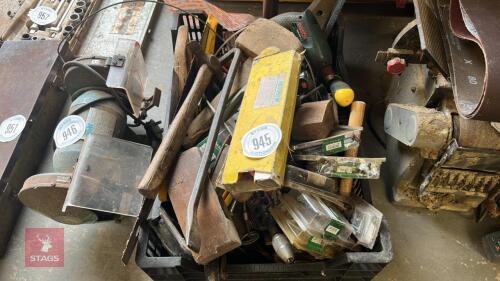 BOX OF WORKSHOP HAND TOOLS