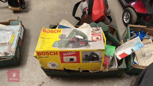 BOX OF ELECTRICAL WORKSHOP TOOLS ETC