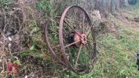 2 LARGE CAST ORNATE WHEELS - 5
