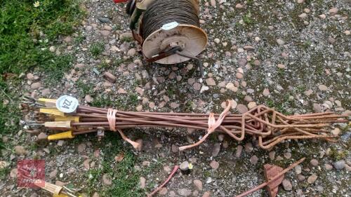 QTY OF METAL PIG TAIL FENCE STAKES