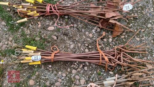 QTY OF METAL PIG TAIL FENCE STAKES